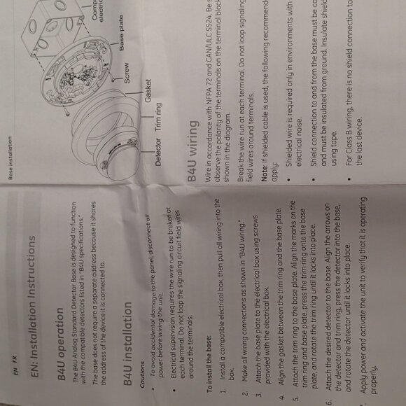 GE Security B4U Analog Detector Base New in box - Picture 4 of 5